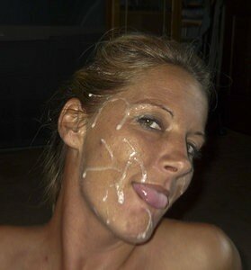 a slt with cum on her face